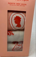 Load image into Gallery viewer, Bridgerton Womens Orange White Low Cut Shortie Crew Socks Size 4-10 Pairs Of 3
