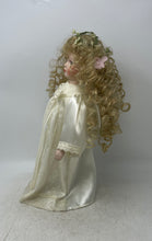 Load image into Gallery viewer, Vintage Blonde Curly Hair Floral Headband Porcelain Doll With Lace Outfit
