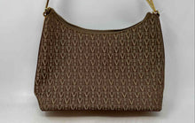 Load image into Gallery viewer, Victor Hugo Womens Brown Monogram Leather Trim Bottom Studs Shoulder Purse
