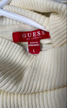 Load image into Gallery viewer, Guess Womens Ivory Ribbed Long Sleeve Turtleneck Pullover Sweater Size Large
