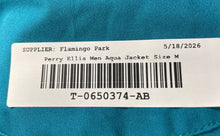 Load image into Gallery viewer, Perry Ellis Mens Aqua Super Bowl LIV Miami 2020 Volunteer Jacket Sz M With Tags
