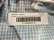 Load image into Gallery viewer, Michael Kors Mens White Turquoise Plaid Print Regular Fit Dress Shirt Size XL
