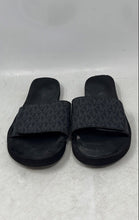 Load image into Gallery viewer, Michael Kors Womens Black Signature Print Slip-On Slide Sandals Size 8M
