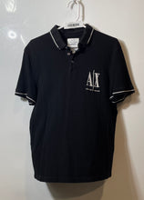 Load image into Gallery viewer, Armani Exchange Mens Black Short Sleeve Button Front Collared Polo Shirt Size L
