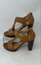 Load image into Gallery viewer, Franco Sarto Womens Caged Myraid Brown Zipper Block Platform Heels Size 6M
