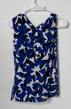 Load image into Gallery viewer, Calvin Klein Womens Blue Sleeveless Collarless Back Button Blouse Top Size M
