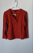 Load image into Gallery viewer, Banana Republic Womens Tan Long Sleeve Henley Neck T-Shirt Size Medium

