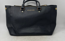 Load image into Gallery viewer, Michael Kors Womens Sutton Black Leather Top Handle Satchel Handbag
