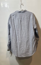 Load image into Gallery viewer, Perry Ellis Mens Blue White Striped Long Roll Tab Sleeve Button-Up Shirt Size L
