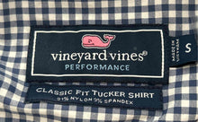 Load image into Gallery viewer, Vineyard Vines Mens Blue Gingham Long Sleeve Classic Fit Button-Up Shirt Size S
