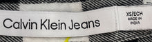 Load image into Gallery viewer, Calvin Klein Womens Black White Check Long Sleeve Collared Button-Up Shirt Sz XS

