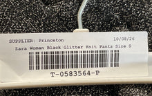 Load image into Gallery viewer, Zara Womens Black Glitter Knit High-Waist Ankle Leggings Pants Size Small
