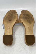 Load image into Gallery viewer, Michael Kors Womens Beige Leather Open Toe Slip-On Flat Slide Sandals Size 5.5 M

