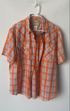 Load image into Gallery viewer, Wrangler Mens Multicolor Plaid Short Sleeve Pockets Snap Button-Up Shirt No Size
