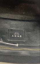 Load image into Gallery viewer, DKNY Womens Silver Embellished Logo Outer Pocket Double Handle Shoulder Tote Bag

