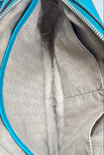 Load image into Gallery viewer, Michael Kors Womens Turquoise Jet Set Saffiano Leather Crossbody Handbag
