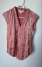 Load image into Gallery viewer, Michael Kors Womens Pink Short Sleeve V-Neck Blouse Top Size XS
