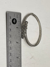 Load image into Gallery viewer, Women's Silver Tone Hinged Cuff Bracelet with Crystal Accent's (NCL)
