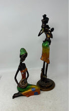 Load image into Gallery viewer, Set Of 2 Pieces Multicolor Home Decorative African Tribal Woman Statue
