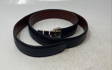 Load image into Gallery viewer, Z&amp;B Creazione Mens Black Leather Adjustable Plaque Buckle Dress Belt
