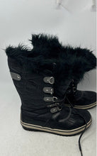 Load image into Gallery viewer, Sorel Girls Tofino II NY2419-010 Black Faux Fur Ice Winter Snow Boots Size 3
