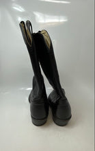 Load image into Gallery viewer, Mens Black Leather Pull-On Round Toe Mid Calf Cowboy Western Boots Size 8.5
