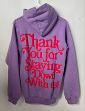 Load image into Gallery viewer, Humble Religion Womens Purple Graphic Print Long Sleeve Pullover Hoodie Size M
