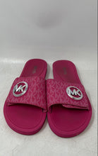 Load image into Gallery viewer, Michael Kors Womens Fuchsia Signature Print Slip-On Slide Sandals Size 8M
