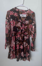 Load image into Gallery viewer, Zara Womens Multicolor Floral Print Button-Front Long-Sleeve Mini Dress Size M
