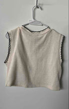 Load image into Gallery viewer, Zara Womens Beige Star Wars Baby Yoda Embroidered Knit Cropped Vest Sweater Sz M
