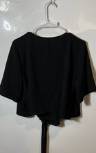 Load image into Gallery viewer, Xhilaration Womens Black Short Sleeve V-Neck Tie Wrap Blouse Top Size XXL
