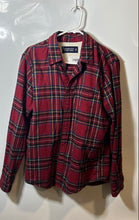 Load image into Gallery viewer, Abercrombie &amp; Fitch Mens Red Plaid Long Sleeve Soft Flannel Button-Up Shirt Sz M
