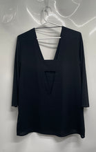 Load image into Gallery viewer, Express Womens Black 3/4 Sleeve Pullover Stretch V-Neck Blouse Top Size M
