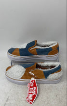 Load image into Gallery viewer, Vans Kids Blue Khaki White Round Toe Slip-On Shoe Size 10 With Tag
