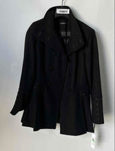 Load image into Gallery viewer, Calvin Klein Womens Black Double-Breasted Peacoat Jacket Size 8 With Tag

