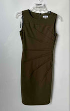 Load image into Gallery viewer, Calvin Klein Womens Green Sleeveless Collarless Back Zipper Sheath Dress Size 2
