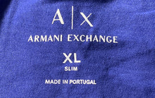 Load image into Gallery viewer, Armani Exchange Mens Blue Cotton Slim Fit Short Sleeve Pullover T-Shirt Size XL
