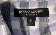 Load image into Gallery viewer, Banana Republic Mens Purple Checkered Print Long Sleeve Dress Shirt Size L
