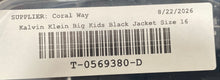 Load image into Gallery viewer, Calvin Klein Boys Black Single-Breasted Two-Button Blazer Jacket Size 16
