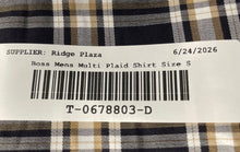 Load image into Gallery viewer, Hugo Boss Mens Multicolor Plaid Casual Fit Stretch Dress Shirt Size S 15/38
