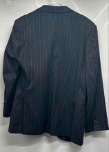 Load image into Gallery viewer, United Colors Of Benetton Mens Blue Pinstripe Three-Button Blazer Size 52
