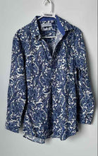 Load image into Gallery viewer, Nick Graham Mens Blue Printed Long Sleeve Dress Shirt Size Medium
