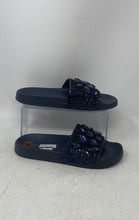 Load image into Gallery viewer, Michael Kors Womens Navy Blue Gilmore Jeweled Slip-On Slide Sandals Size 8M
