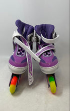 Load image into Gallery viewer, Power Superb Kids Purple White Adjustable Quad Wheel Inline Skates Size Medium
