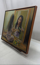 Load image into Gallery viewer, Woman Brushing Her Hair by Regalado Framed Wall Art Canvas Oil Painting
