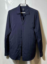 Load image into Gallery viewer, Express Mens Blue Collared Long Sleeve Button-Up Shirt Size Small
