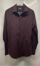 Load image into Gallery viewer, Express 1MX Mens Wine Printed Long Sleeve Extra Slim Fit Dress Shirt Size M
