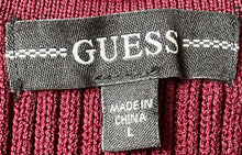 Load image into Gallery viewer, Guess Womens Burgundy Sleeveless Knitted V-Neck Sweater Dress Size Large
