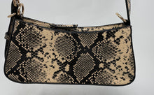 Load image into Gallery viewer, Primark Womens Black Beige Snakeskin Detachable Strap Shoulder Crossbody Bag
