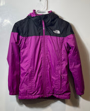 Load image into Gallery viewer, The North Face Girls Pink DryVent Long Sleeve Hooded Full-Zip Rain Jacket Size M
